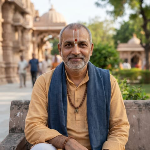 Illustration générée par IA représentant le peuple Gosain (Gujarati)
