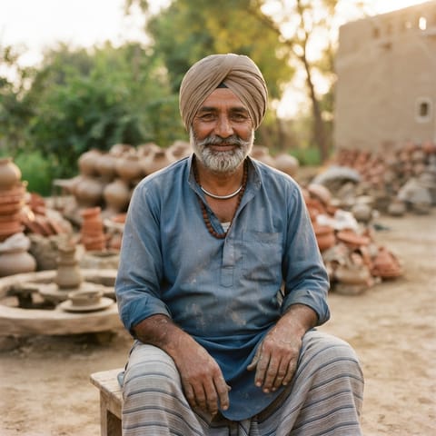AI-generated illustration representing the Kumhar (Punjabi) people