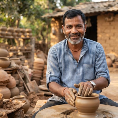 AI-generated illustration representing the Kumhar (Chhattisgarhi) people