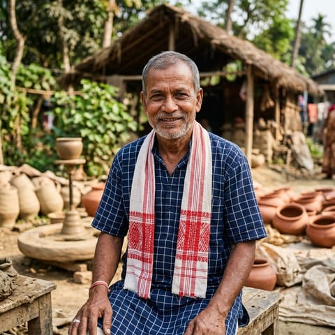 AI-generated illustration representing the Kumhar (Assamese) people