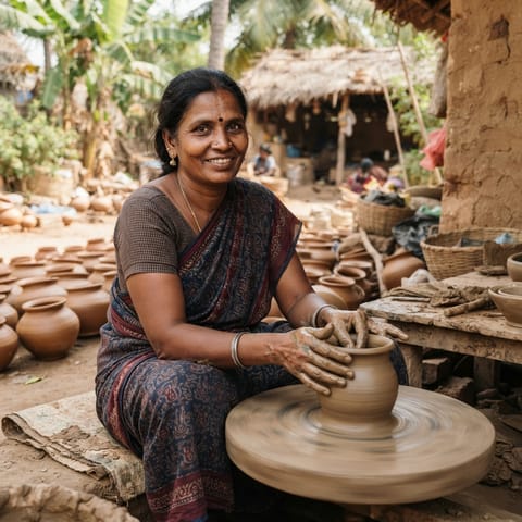 AI-generated illustration representing the Kummari people