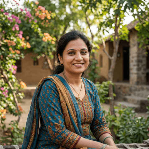 Illustration générée par IA représentant le peuple Anjana Patel (Gujarati)