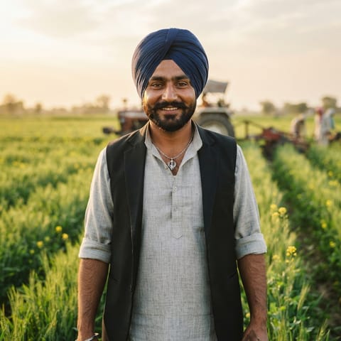 Ilustración generada por IA que representa al pueblo Kurmi (Punjabi)