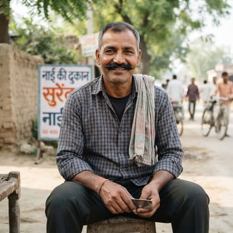 AI-generated illustration representing the Nai (Haryanvi) people