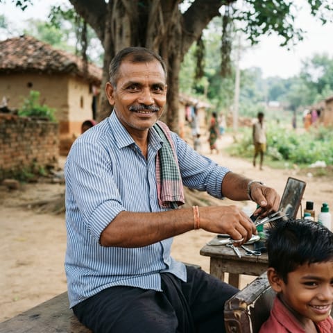 AI-generated illustration representing the Jharkhandi Nai people