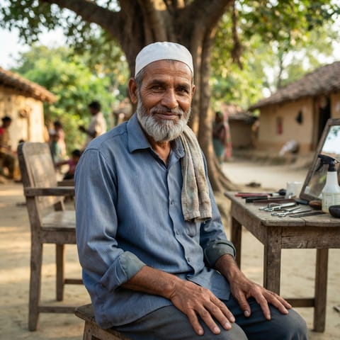 AI-generated illustration representing the Hajjam (Maithili) people