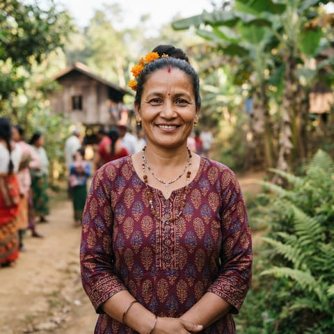 AI-generated illustration representing the Nepali (Gorkha) people