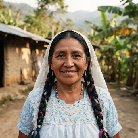 Ilustración generada por IA que representa al pueblo Huehuetla Tepehua