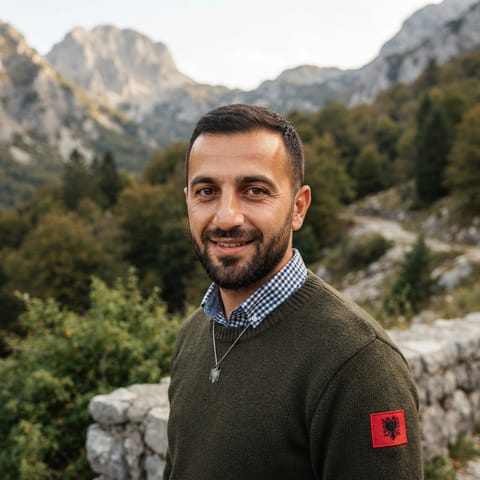 AI-generated illustration representing the Albanians people