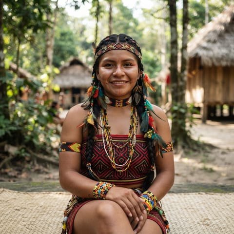 AI-generated illustration representing the Katukina of Rio Bia people