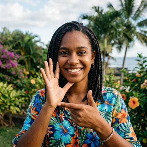 AI-generated illustration representing the Deaf Reunionese people