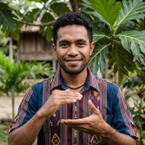 AI-generated illustration representing the Deaf Timorese people