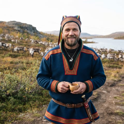 AI-generated illustration representing the Northern Saami people