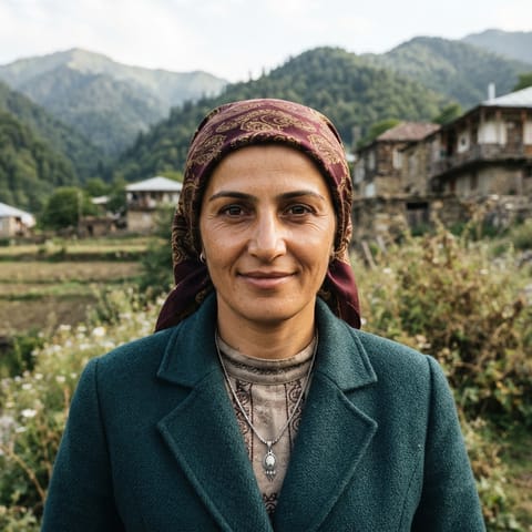 AI-generated illustration representing the Rutul people