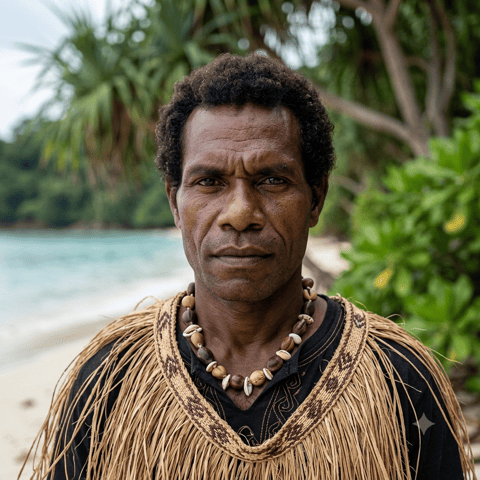 AI-generated illustration representing the Great Andamanese people