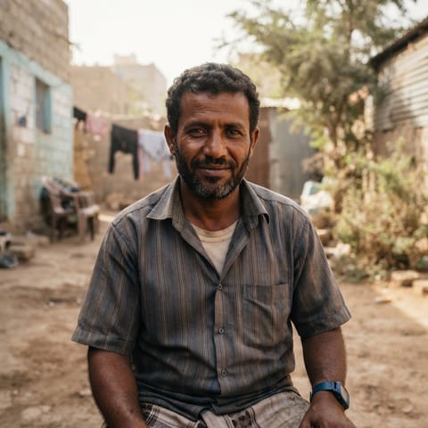 AI-generated illustration representing the Akhdam people