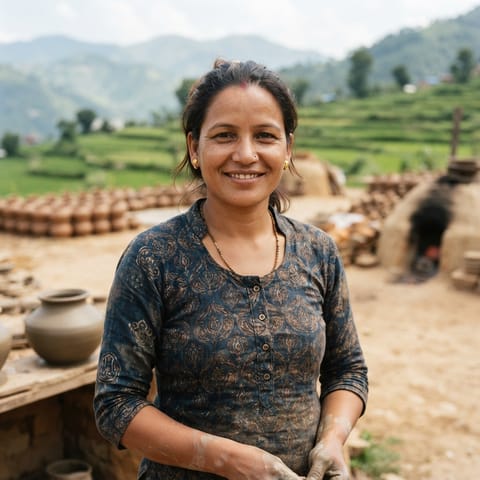 AI-generated illustration representing the Kumhar people