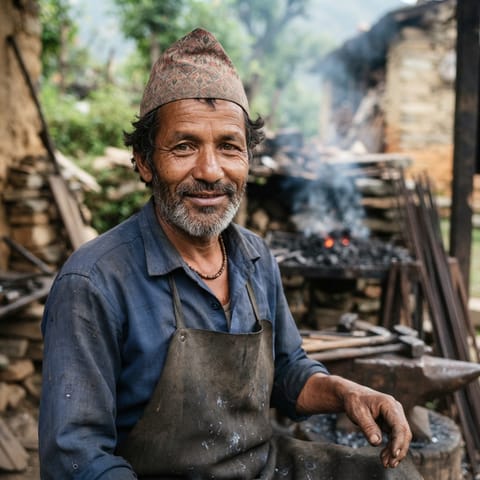 AI-generated illustration representing the Lohar people