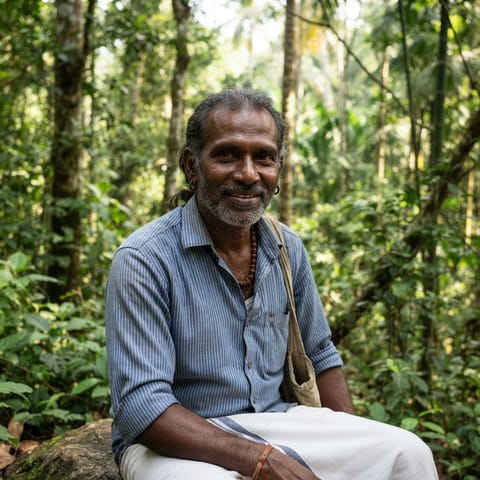 AI-generated illustration representing the Malai Pandaram people