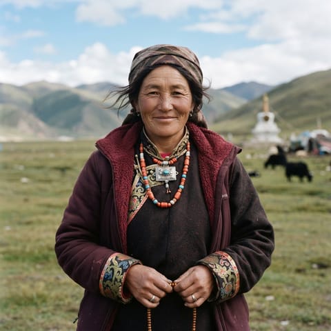 Ilustração gerada por IA representando o povo Qinghai Mongols