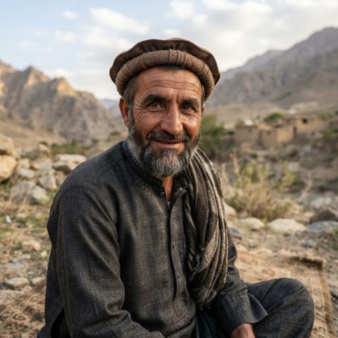AI-generated illustration representing the Central Pashtuns people