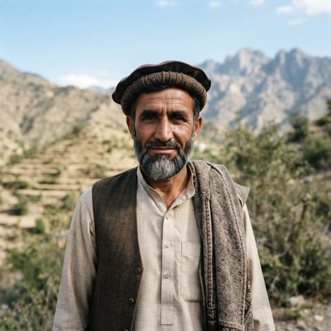 AI-generated illustration representing the Waziri Pashtuns people