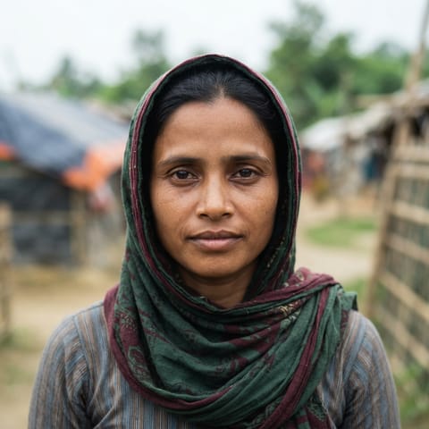 AI-generated illustration representing the Rohingya people