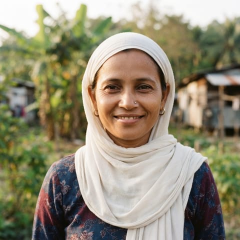 AI-generated illustration representing the Rohingya people