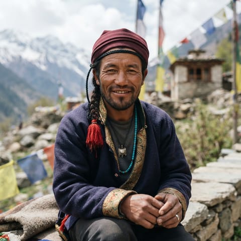 AI-generated illustration representing the Khamba people