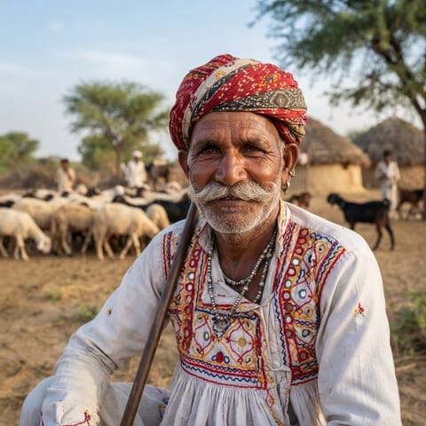 AI-generated illustration representing the Bharwad people