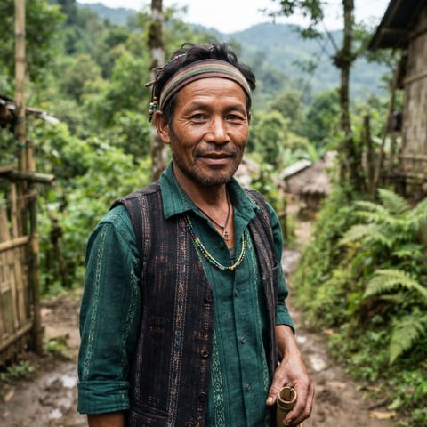 AI-generated illustration representing the Puroik people