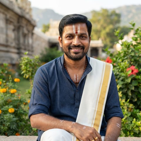 رسم توضيحي مُولَّد بالذكاء الاصطناعي يمثّل شعب Andhra Vaisnawa