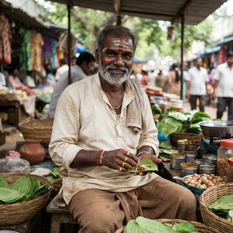 AI-generated illustration representing the Tamboli (Telugu) people