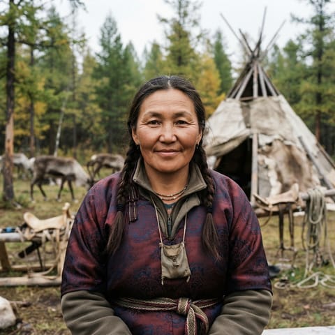 AI-generated illustration representing the Tsaatan people