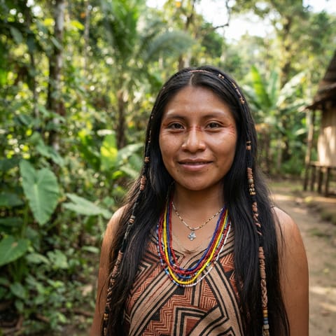 AI-generated illustration representing the Ashéninka Alto Pichis people