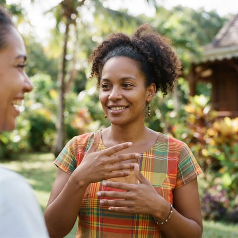 AI-generated illustration representing the Deaf Guadeloupeans people