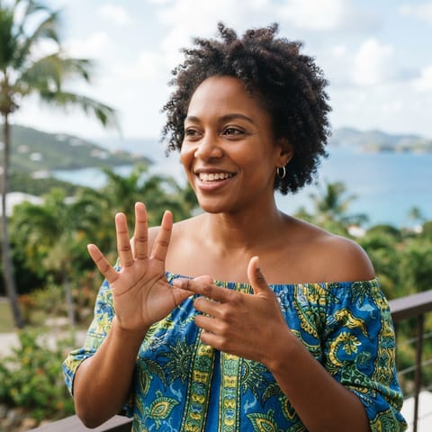 AI-generated illustration representing the Deaf American Virgin Islanders people