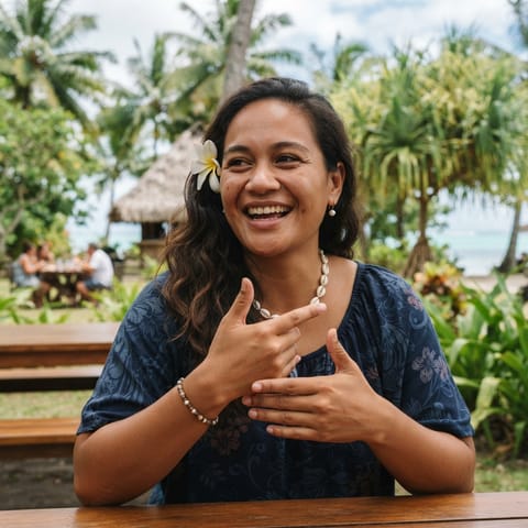 AI-generated illustration representing the Deaf French Polynesians people