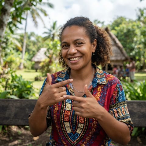 AI-generated illustration representing the Deaf New Caledonians people
