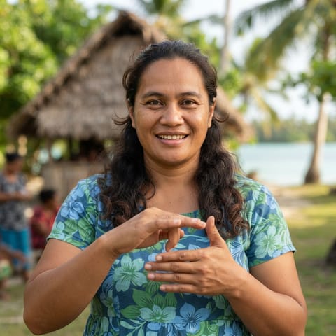AI-generated illustration representing the Deaf I-Kiribati people