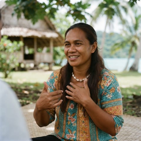 AI-generated illustration representing the Deaf Micronesians people