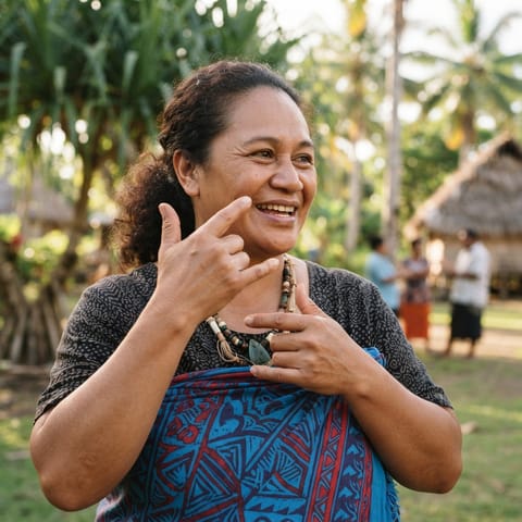 AI-generated illustration representing the Deaf Tongans people