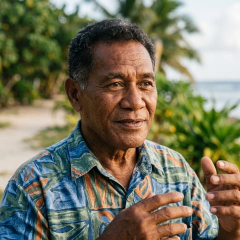 AI-generated illustration representing the Deaf Marshallese people