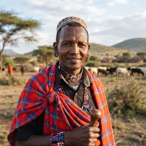 AI-generated illustration representing the Arusha Maasai people