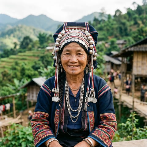 AI-generated illustration representing the Akha Eurba people