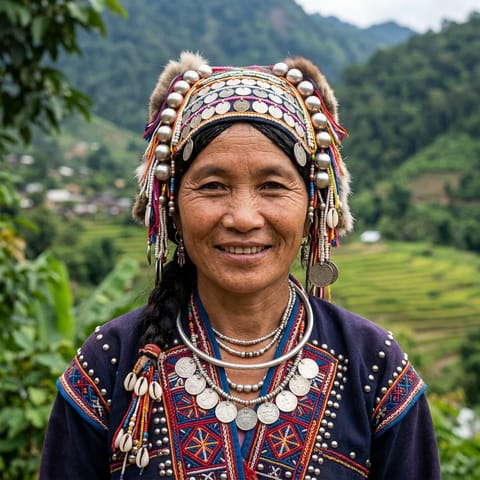 AI-generated illustration representing the Akha Jaweuy people