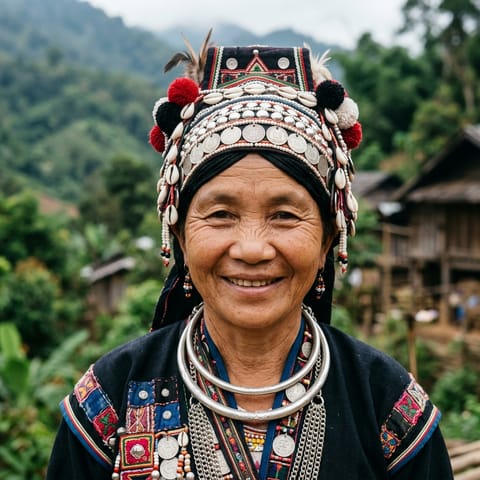 AI-generated illustration representing the Akha Jijor people