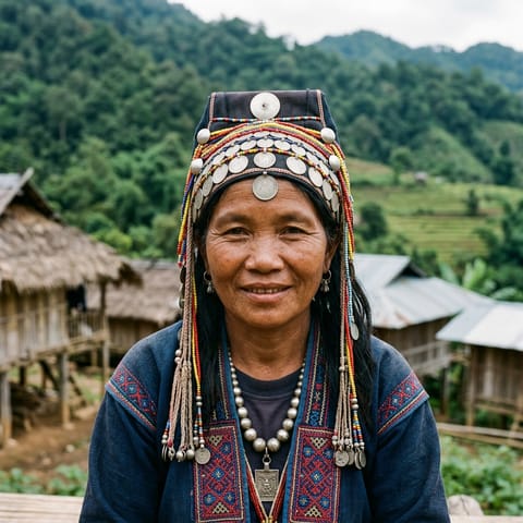 AI-generated illustration representing the Akha Jipea people