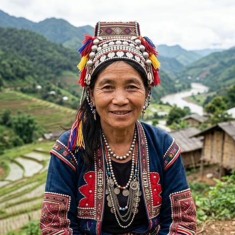 AI-generated illustration representing the Akha Jowhoi people