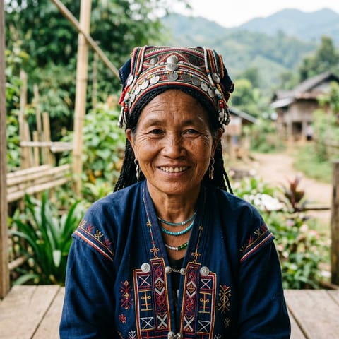 AI-generated illustration representing the Akha Ker people